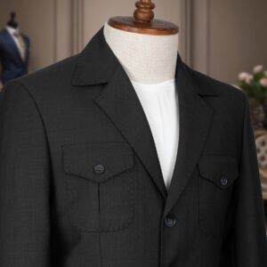 Black Short Sleeve Safari Suit