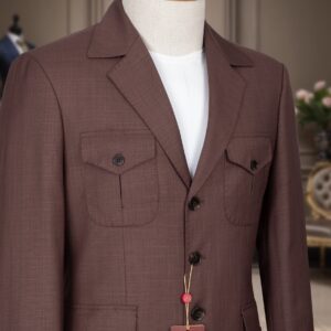 Brown Short Sleeve Safari Suit