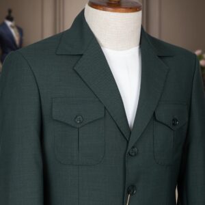 Green Short Sleeve Safari Suit