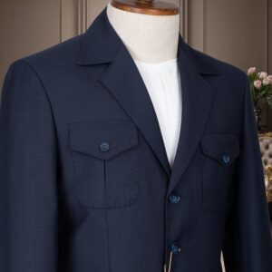 Blue Short Sleeve Safari Suit