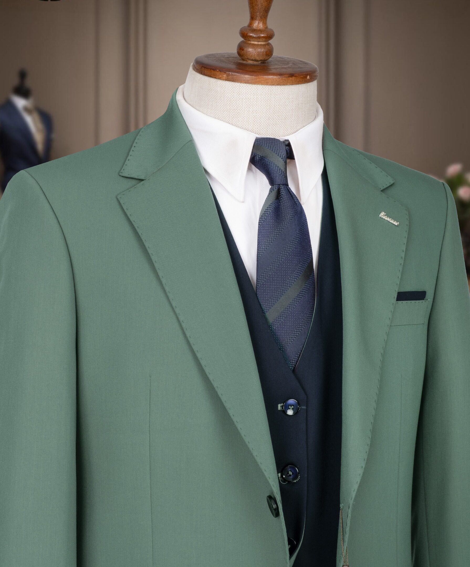Light Green Stylish Three-Piece Suit